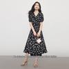 SLLSKY Retro Floral V-Neck Wrap Dress