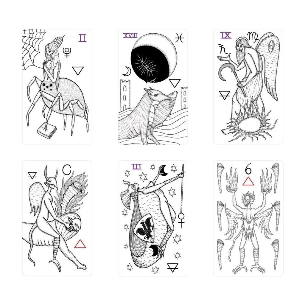 Kancharo Tarotové karty 78 kusů Tarotové věštění Zlomyslnost Japonská tarotová karta Základní instrukce Včetně sáčku [Středověký tarot] & (Originální