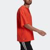 Adidas Solid Color Logo Casual Crew Neck Short Sleeve T-Shirt Unisex Tops Semi-Fluorescent-Red H61131