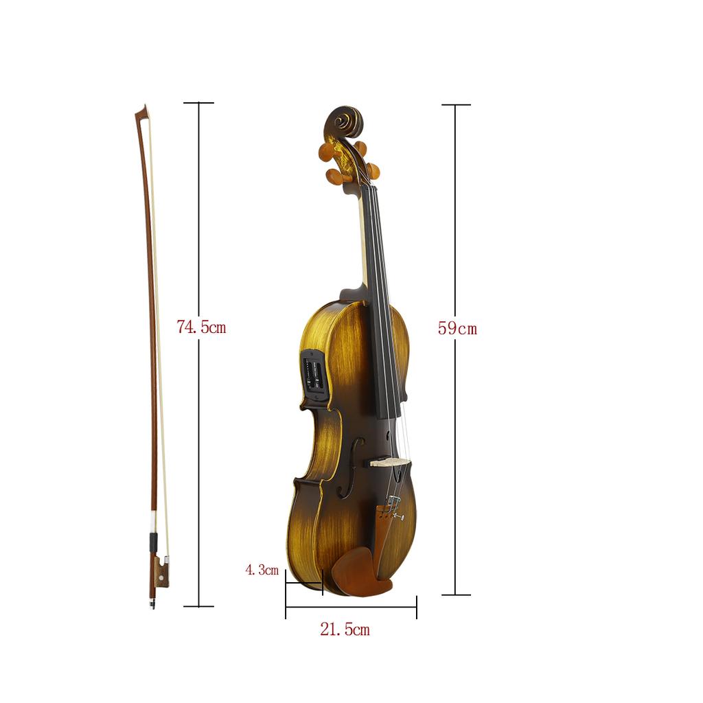 IRIN 4/4 Electric Smart Electroacoustic Violin with EQ Acoustic Silent Violin AV-E07 Maple Panel Violin for Performance