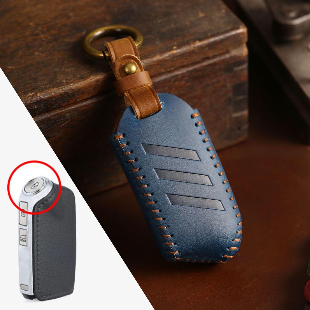 Handmade Leather Key Bag for Kia K5/Zhipao 19 K3 - Personalized Crazy Horse Style