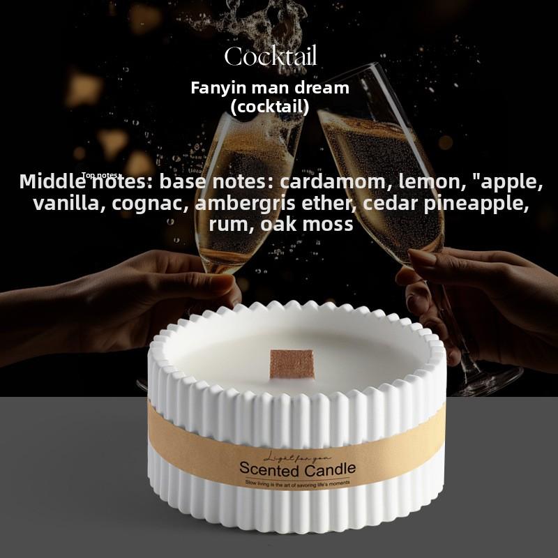 Hot Sale Unique Embossed Ceramic Jars Soy Wax Aromatherapy Candle Luxury Smudge Wood Wick Glass Tube Scented Candle With Lid