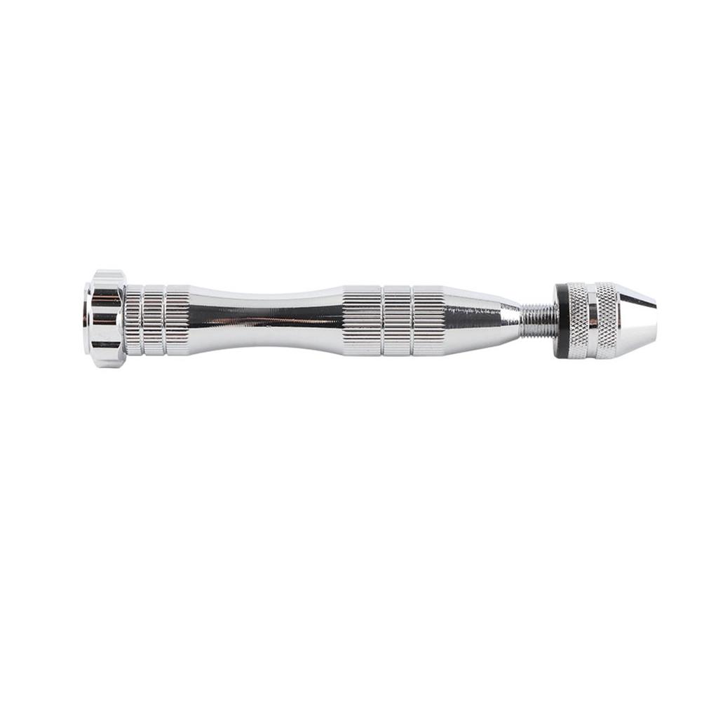 Silver Color Wide Grasp Range Chuck Hand Twist Drill With 10 HHS Drill Bits Wood Drilling Tool