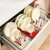 Removable Dish Draining Rack Kitchen Pot Lid Plates Storage Racks Multipurpose Shelf Bowl Drying Holder Kitchen Organizer