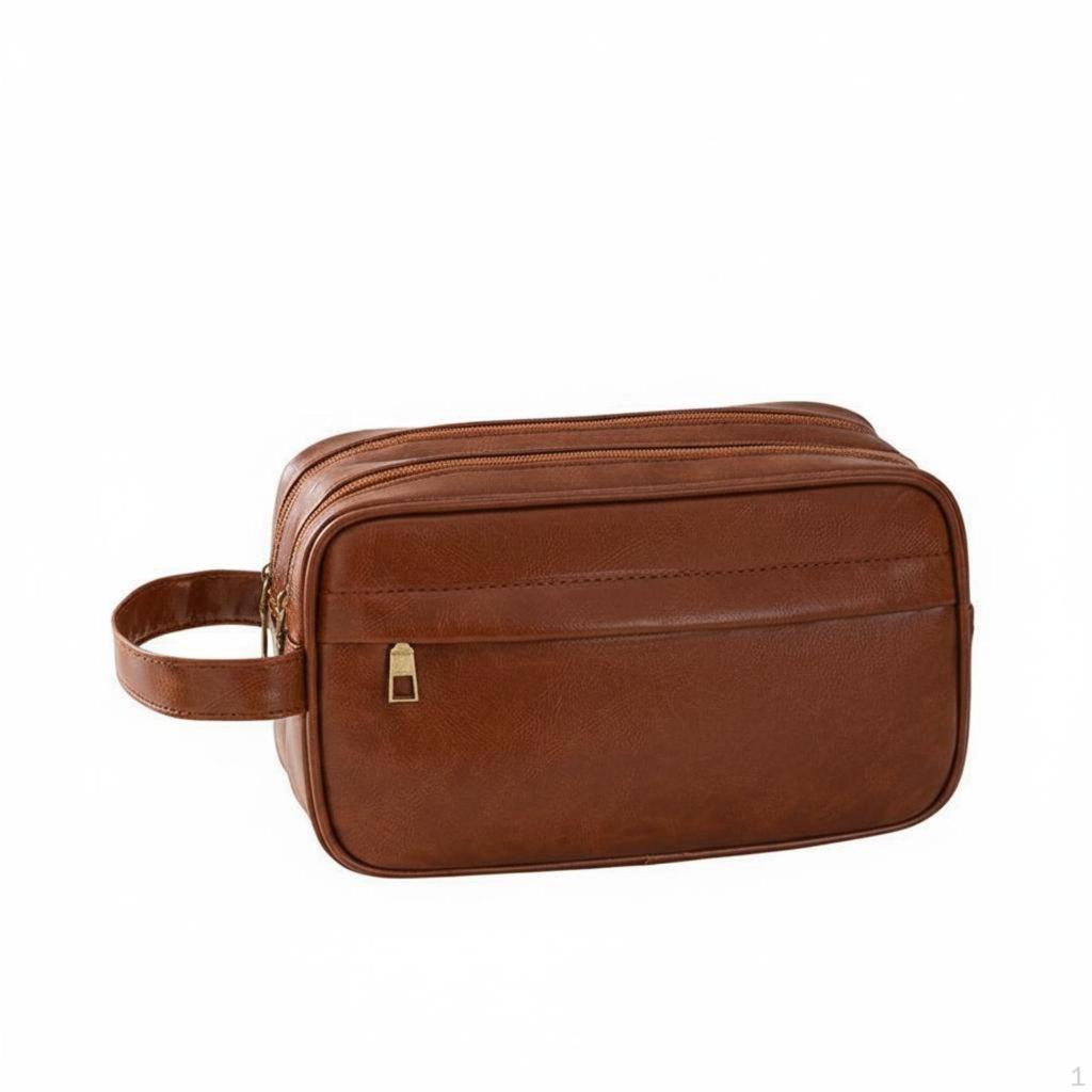PU Leather Toiletry Organizer Waterproof Men's Travel Bag Light Elegant Design