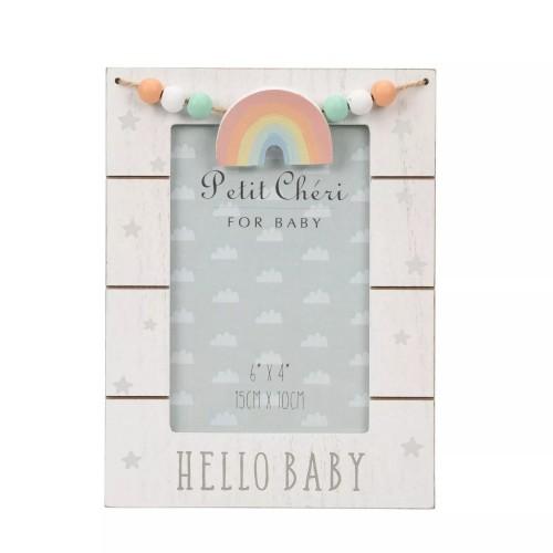 Celebrations Petit Cheri Hello Baby Photo Frame bianco