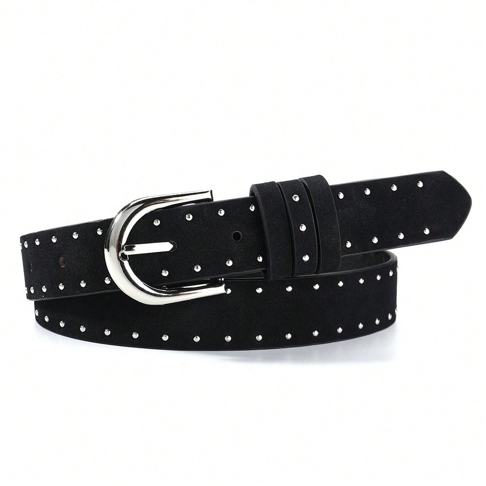 Velvet Rivet Belt, Spicy Girl Needle Buckle Women's Belt, Retro Personality Hip-Hop Jeans Belt