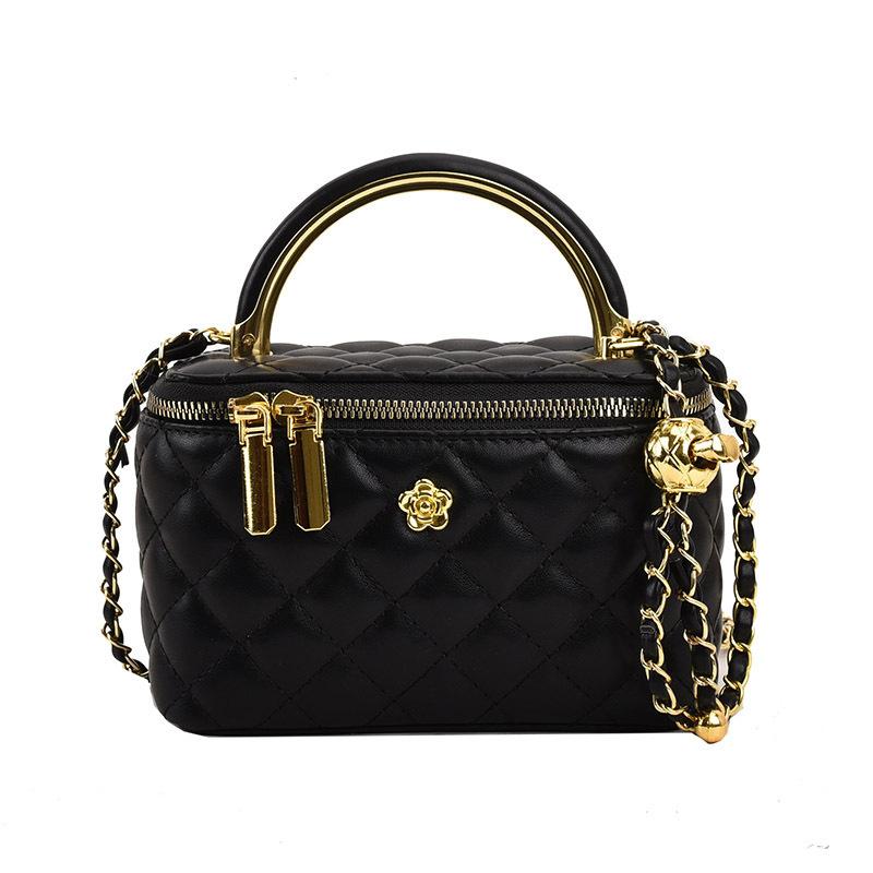 Xiaoxiangfeng rhombus embroidery thread small bag women's 2025 new high-end chain bag fashionable versatile portable small square bag