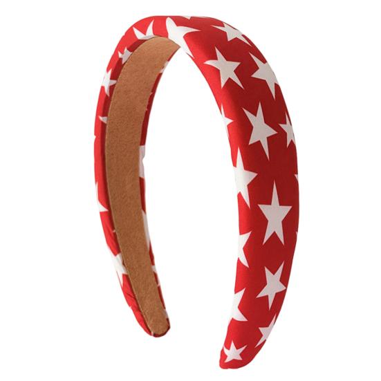

Women Headband USA Flag Independence Pattern Headband Sponge Day Stars Stripes Filling Non-Slip Hair Hoop Holiday червоний
