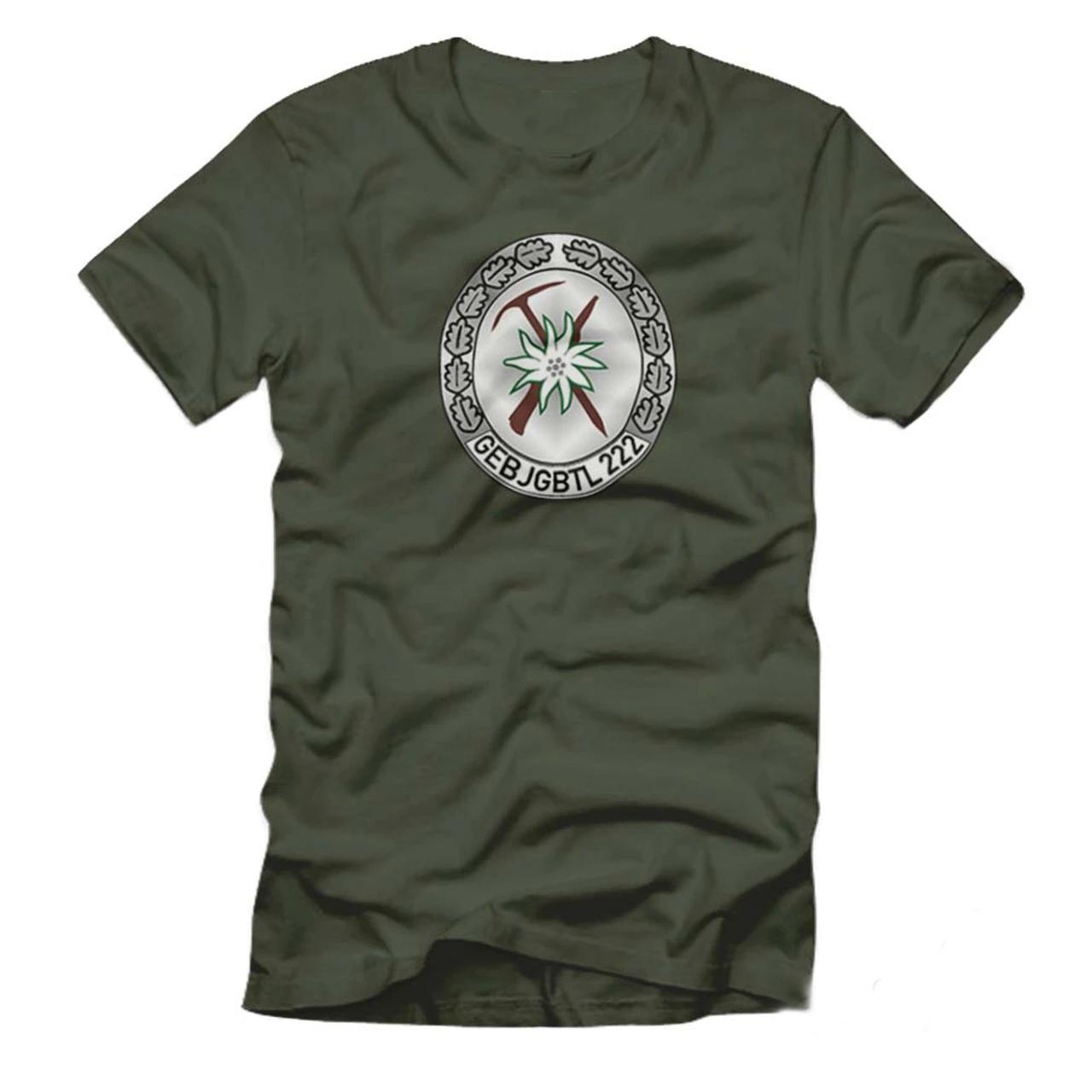 

GebJgBtl 222 Gebirgsjäger Bataillon Mittenwald Bundeswehr Wappen TShirt Cotton Short Sleeve ONeck Mens T Shirt New S3XL 4XL