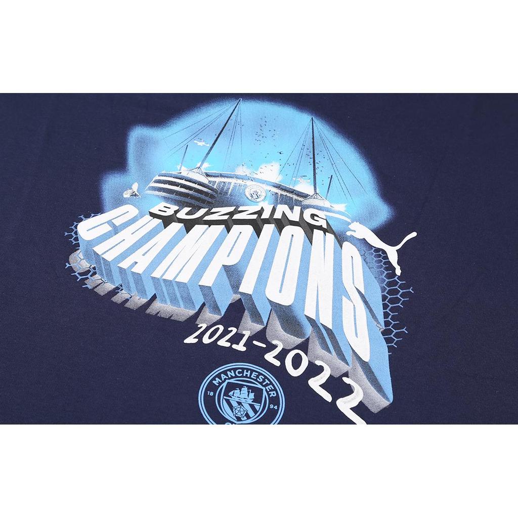 Puma Mcfc Winners Tee Men Tops Navy-Blue 773778-01