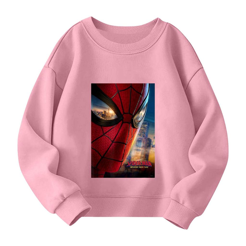 Boys and Girls Round Neck Plus Velvet Pullover Printed Top Sweatshirt