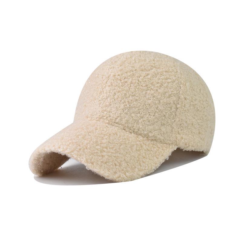

2023 Lamb Wool Solid Baseball Cap - Outdoor Sun Hat