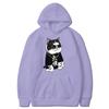 Cool and Cute Big Boss Cat Fun Print Autumn/Winter Women's Fashion Instagram Heavyweight Sweater Hooded Loose Long sleeved Coat