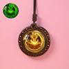 Ancient Book Wooden Pendant Necklace with Dragon Pattern, Luminous and Fluorescent Style, Unisex, Suitable for Daily Wear