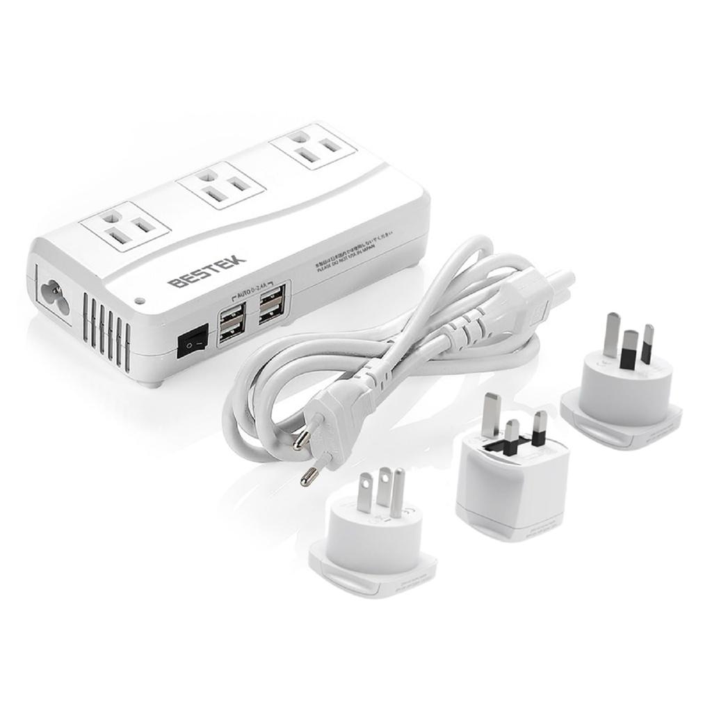 BESTEK Travel International Outlet O Type with C Type Plug 220V to 100V Voltage Transformer, Converter BF, A, Conversion, Built-in Cord, 240V, 230V,