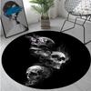 Skull Gothic  Circular Rug Office Decorative Carpet For Living Room Bedroom Door Mat Floor Rug Computer Chair Area Rug Viking Theme Decor