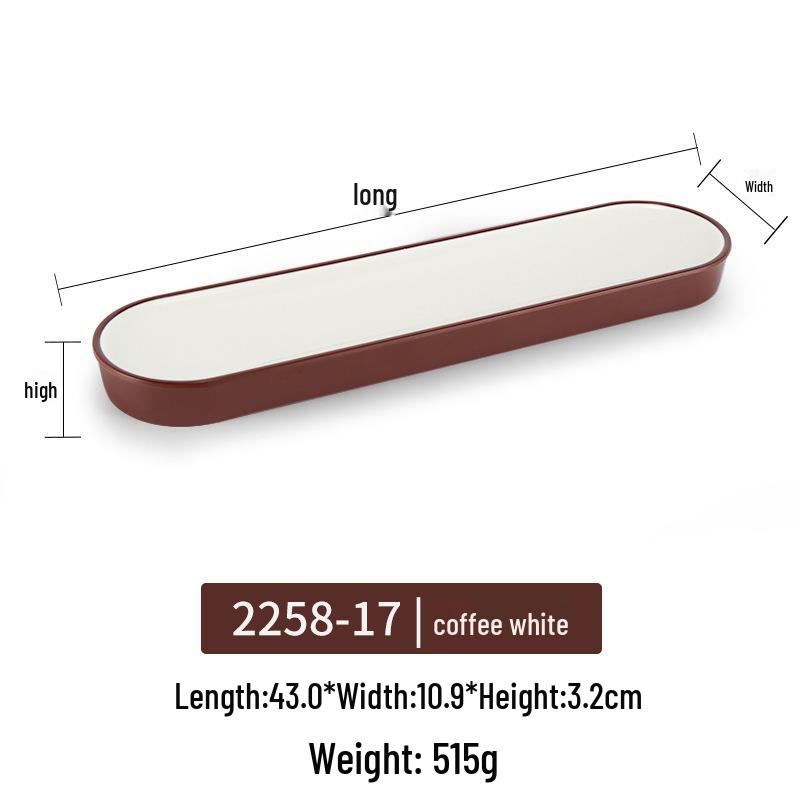 Melamine Rectangular Plate for BBQ & Side Dishes - Imitation Porcelain Tableware