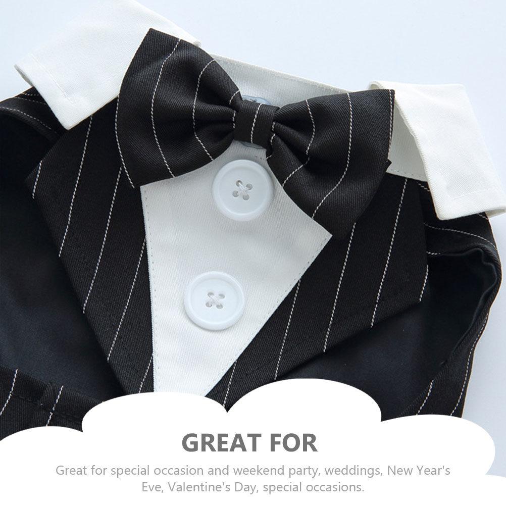 Premium Polyester Dog Tuxedo Suit for Small Dogs Stylish Comfortable Formal Wear with Bow Tie Elegant Wedding Party New Year