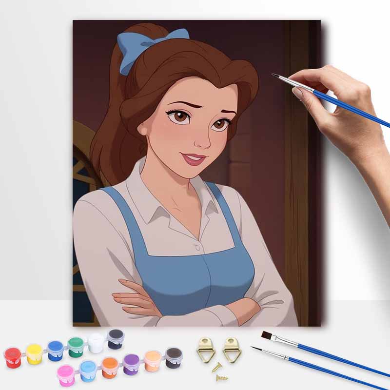 Disney Belle Paint By Number Kit Number Drawing Canvas DIY Picture Home Decor Disney Princess Oil Painting Wall Art Bedroom Gift Wall