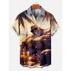 Vintage Gorilla Monster Men's Hawaiian shirts 3D Print Men's Summer Loose Beach Oversize Short-sleeved Top Men's Shirts For boy