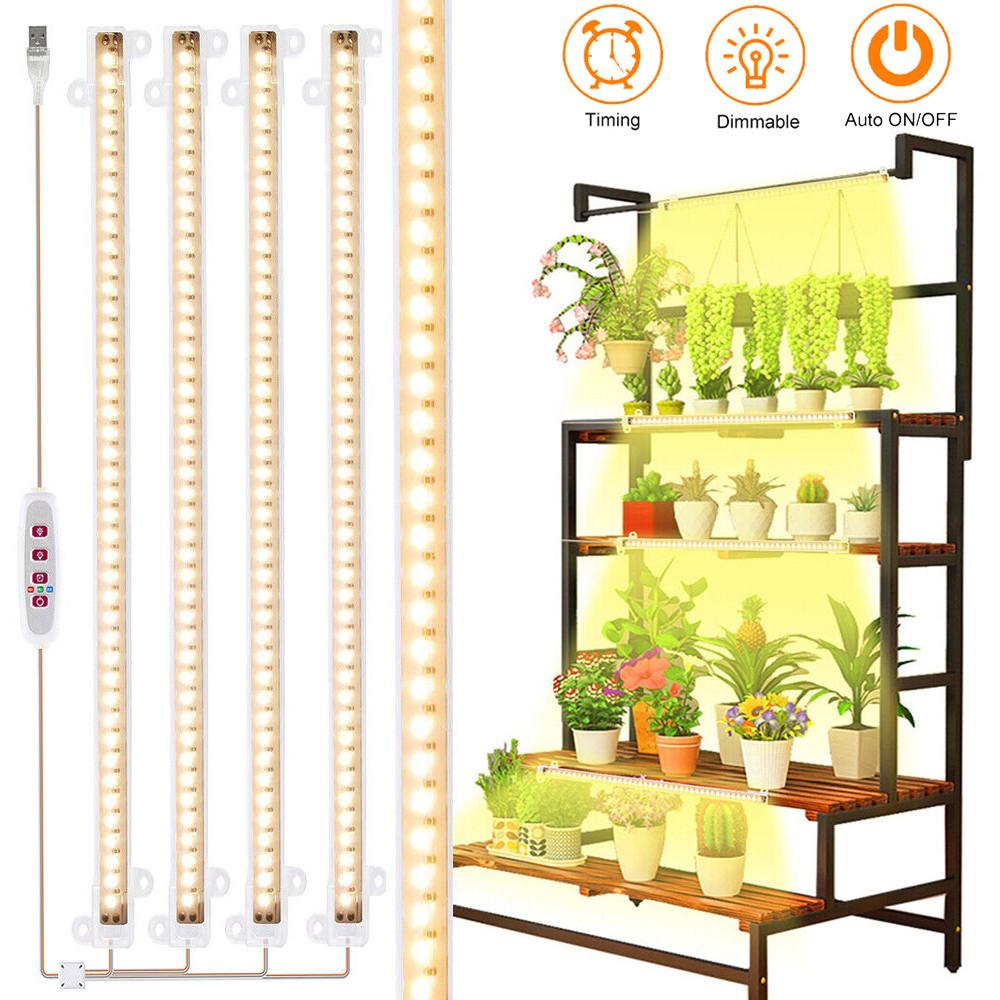 1/2/3/4 LED Strips Seedlings Vegs Flower Growing Lamp Indoor Plants Grow Light USB Full Spectrum Phyto Lamp Dimmable Timer