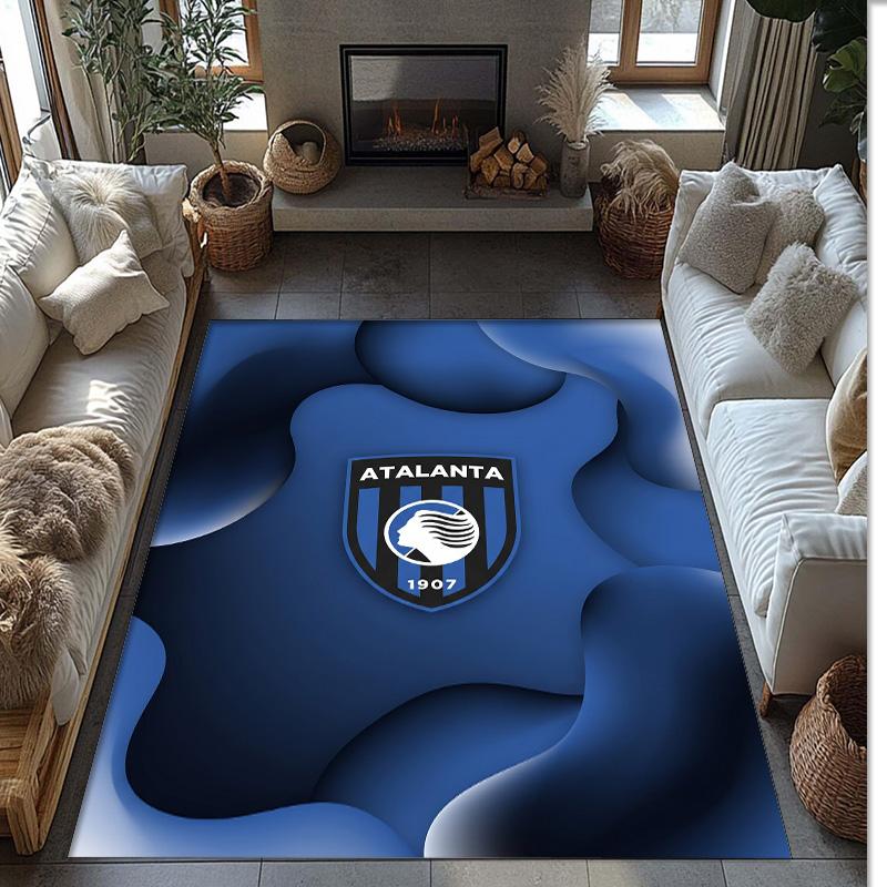 Tappeto Morbido per Pavimento Antiscivolo con Motivo Calcio Atalanta FC Tappeto per Interni Tappetino Decorazione Sportiva per Camera da Letto