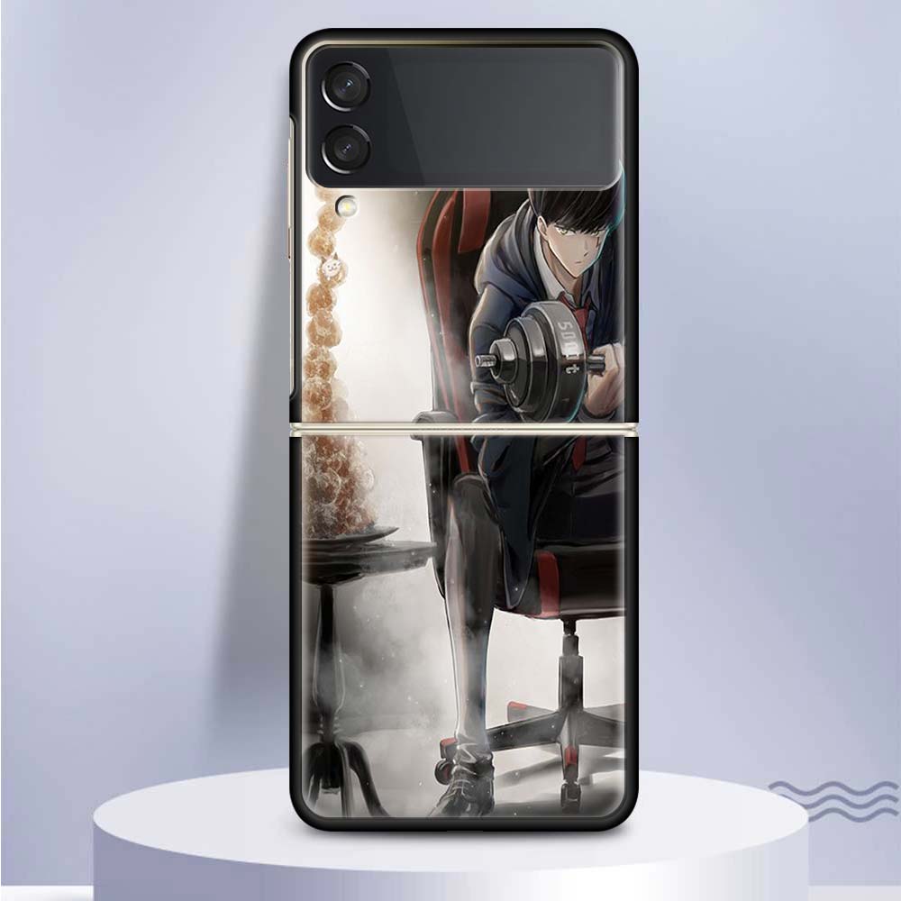 Mashle Magic And Muscles For Samsung Galaxy Z Flip 5 4 3 5G Phone Case Black Hard Cover ZFlip 5 4 3 Luxury Shockproof Bumper Coq