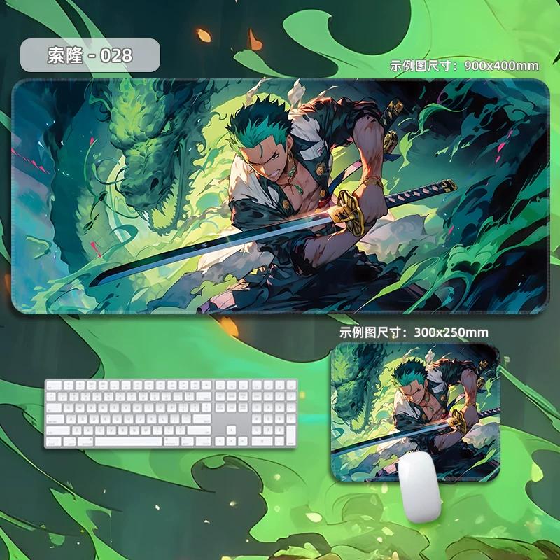 High Quality Roronoa Zoro ONE PIECE Leather Mouse Pad Oversized Small Cartoon Office Game E-sports Computer Keyboard Pad Table Mat Animation Periphery