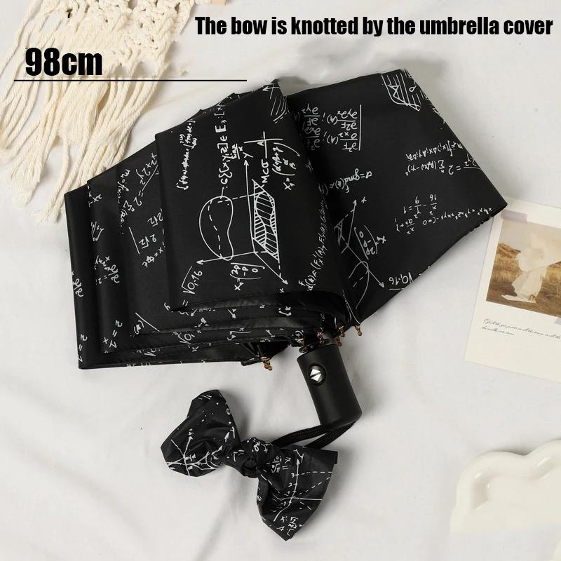 Folding Sun Umbrellas Automatic Umbrella Portable Student Mathematics Umbrella Travel Anti-UV Parasol Gifts For Friends Design