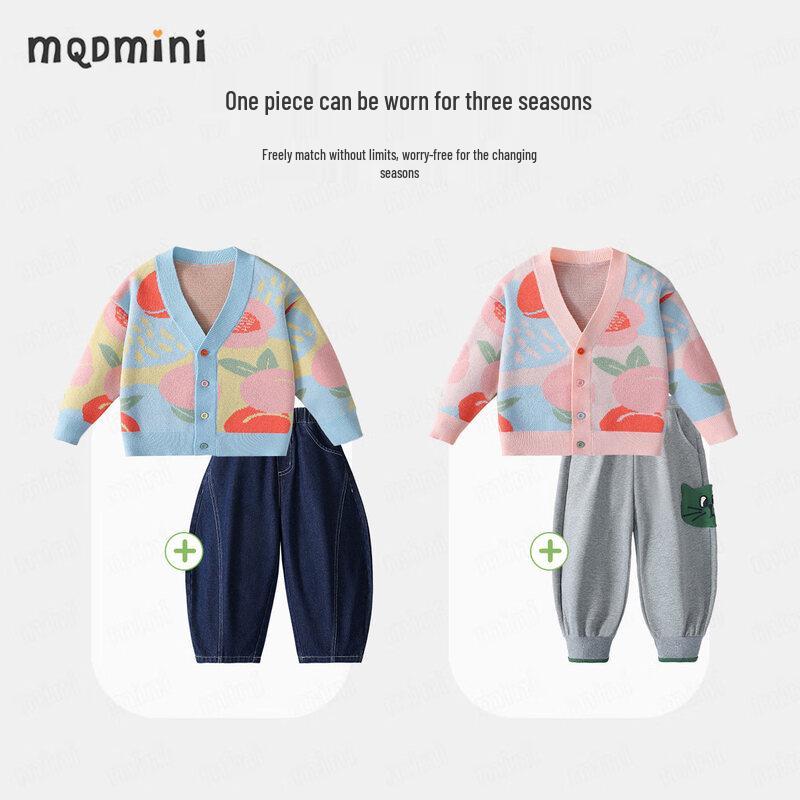 MQDMINI Girls' Sweet Knitted Cardigan