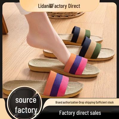 Pantofole da Interno Antiscivolo in Cotone e Lino - Unisex, Traspiranti per Tutte le Stagioni