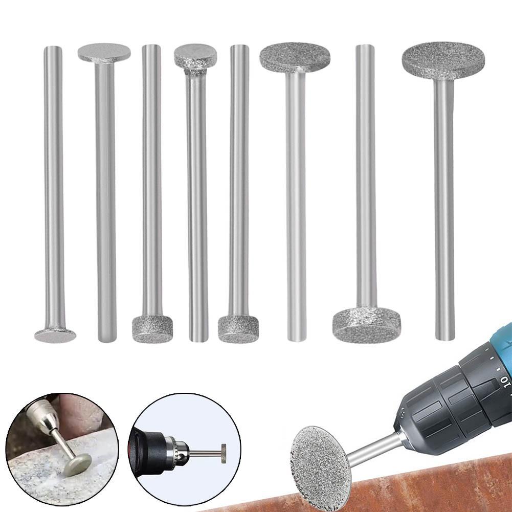 Schleifscheibe T-Typ, 3 mm Schaft, 6/8/10/10 mm Schleifmittel