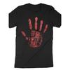 Native Red Hand Shirt | Casual Crew Neck, Medium Stretch Fabric, Short Sleeve, Perfect for Men, All-season, Print Pattern