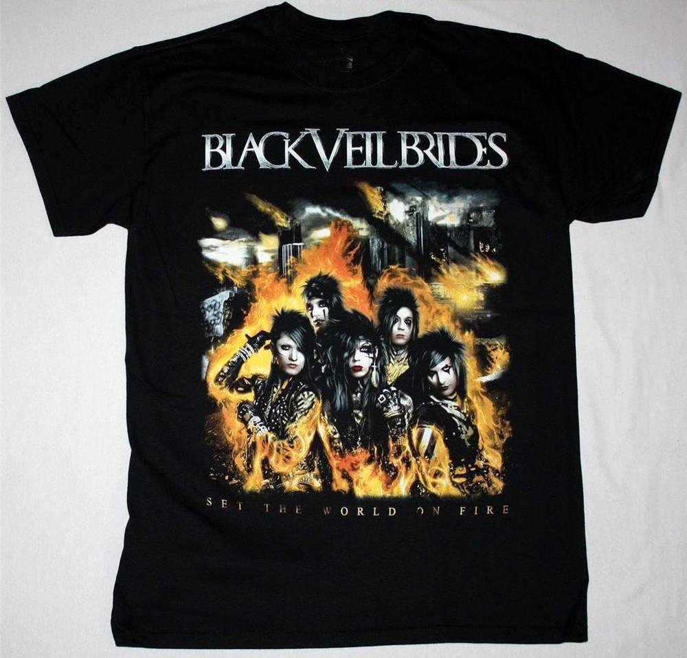 BLACK VEIL BRIDES SET THE WORLD ON FIRE NEW BLACK T-SHIRT YA402 Unisex T-Shirt XL