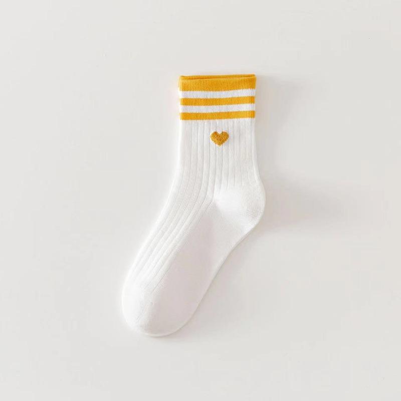 

Женские носки с параллельными брусьями, модные, универсальные, с рисунком «Любовь», мягкие и удобные, повседневные и дышащие носки One Size жёлтый