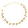 Star-shaped Bracelet Golden-plated Inlaid Zirconia With Lobster Clasp Adjustable Women's Jewelry Accessories:VL165