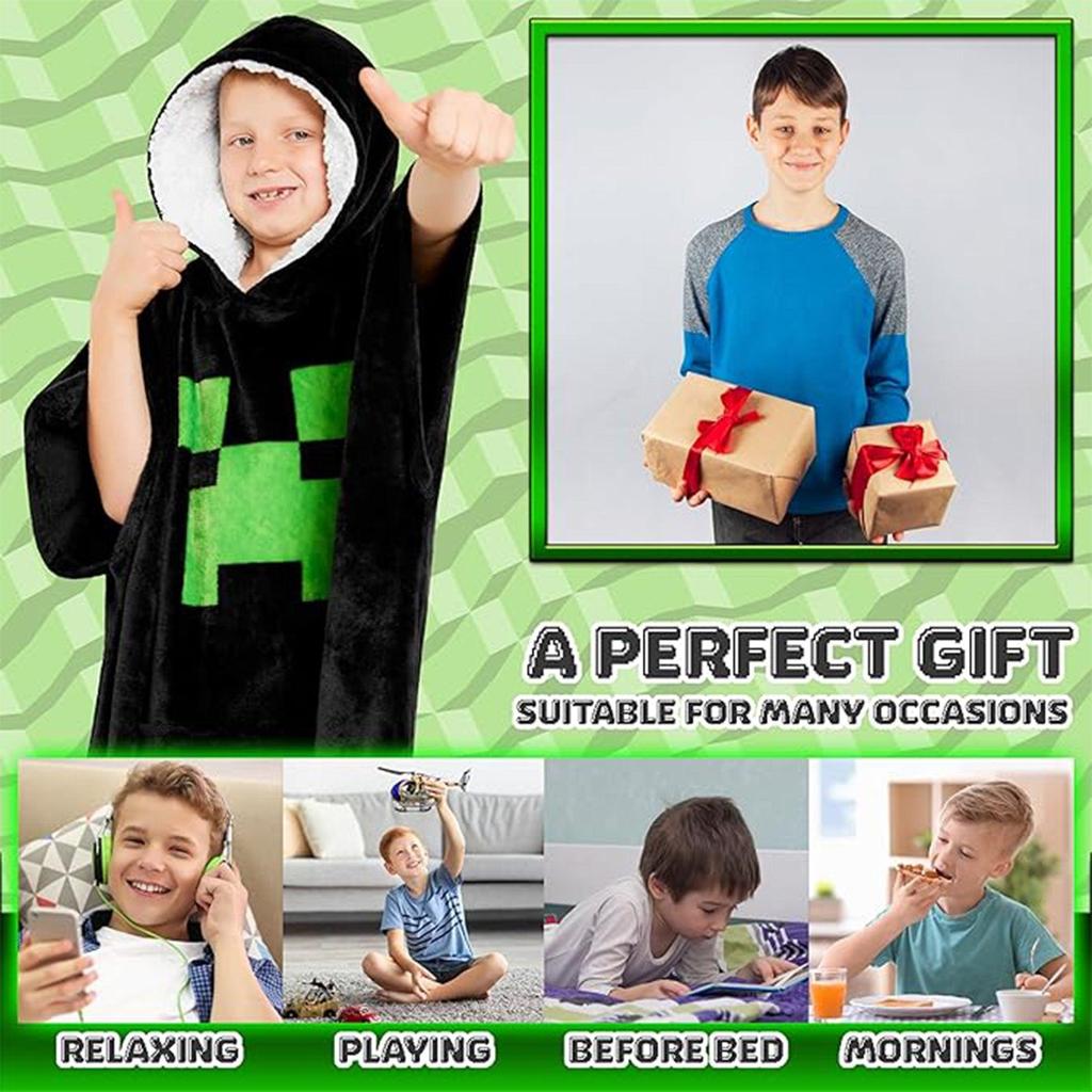 Minecraft Childrens/Kids Fleece Blanket Hoodie