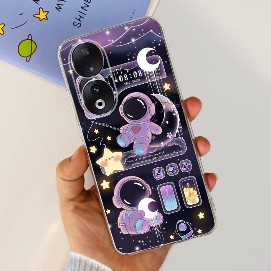 Para Honor 90 / Honor 90 Lite 90 Pro 90 Smart Case Funda de Silicona Suave Elegante de Lujo Hermosa Flor de Cerezo Fundas Tapa Transparente
