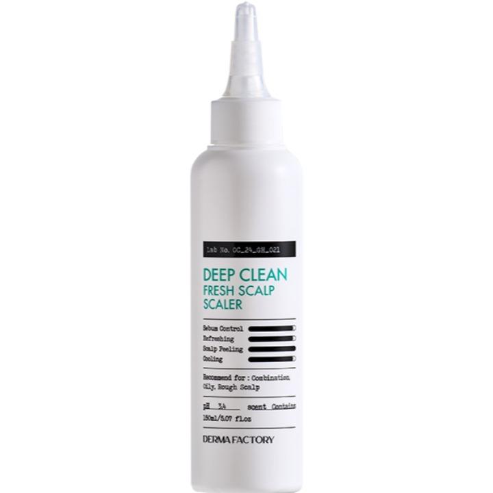 Derma Factory Deep Clean Fresh Scalp Scaler Exfoliërende Koelende 150ml Hoofdhuidverzorging Haarreiniger