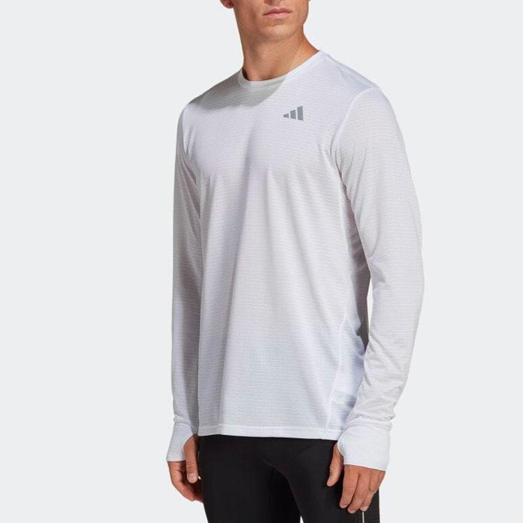 Adidas Logo Print Crew Neck Long Sleeve T-Shirt Men Tops White HR6599