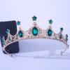 DIEZI Luxury Elegant Purple Rose Red Crystal Crown Hair Accessories Tiara Women Party Rhinestone Bridal Crown New Hair Jewelry