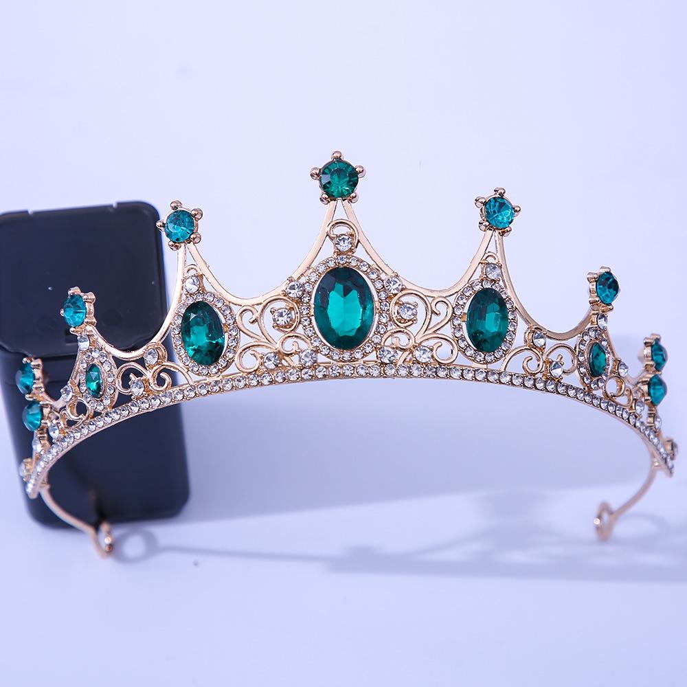 DIEZI Luxury Elegant Purple Rose Red Crystal Crown Hair Accessories Tiara Women Party Rhinestone Bridal Crown New Hair Jewelry