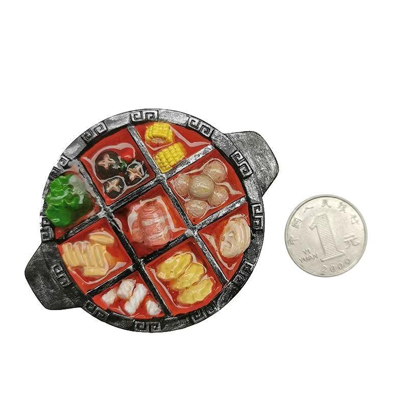 Simulated Food Fridge Magnets Resin Painted Magnet Noodles Ribs  Pot Cute Magnets for Refrigerator Retro Magnetic Handicrafts