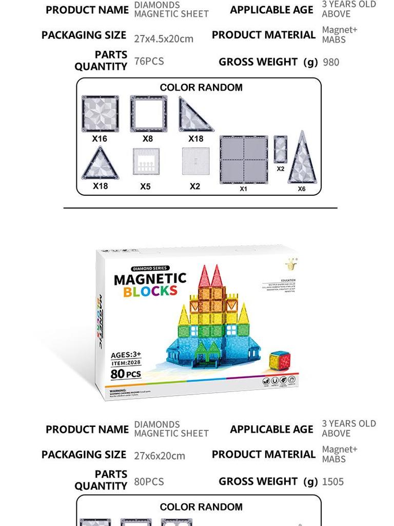 Multicolor Magnetic Window Tiles: Strong, Educational Building Blocks for Children