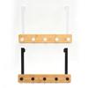 6 Hooks Over The Door Hooks Natural Bamboo Hat Hanger No Drilling Towel Hanger  Closet Organizer
