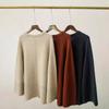 Women's Mid-Length 100% Pure Wool Sweater - Loose Fit, Slit Design, Lazy Style for Autumn and Winter.