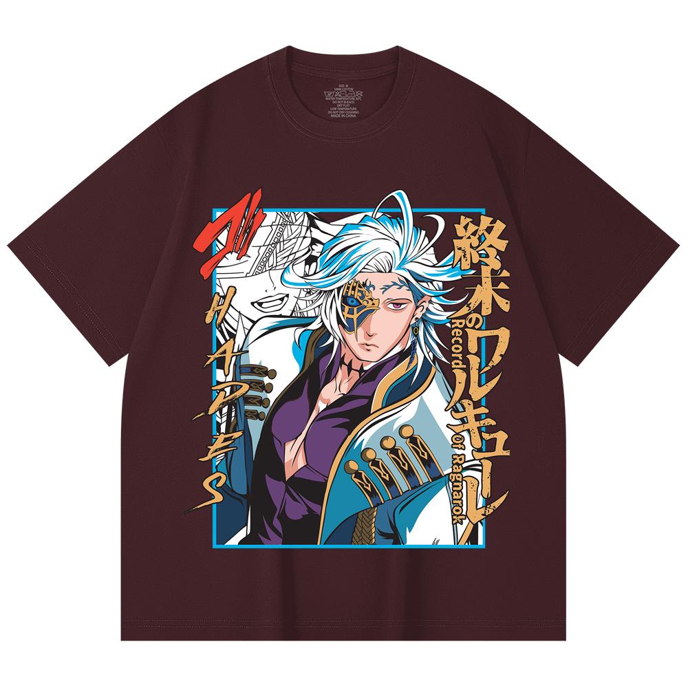 

230 Gsm 100% Cotton Record of Ragnarok V6 Hades Print Unisex Heavy Cotton T Shirt 2XL