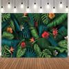 Tropical Leaves Backdrop Various Green Plants Fern Palm Leaf Elements Photo Background For Jungle Theme Birthday Party Portrait16