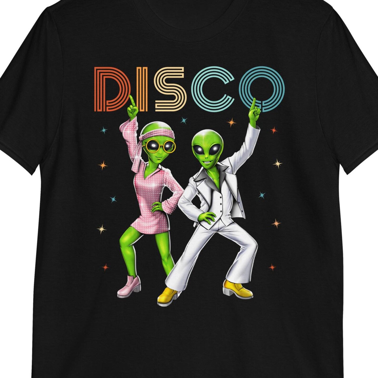 Retro Disco Music Dance Party T-Shirt: Dancing Aliens Tee 110